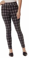 Women’s Nine West Black Grey Plaid Heidi Pull On Skinny Pants Size 12 NWT