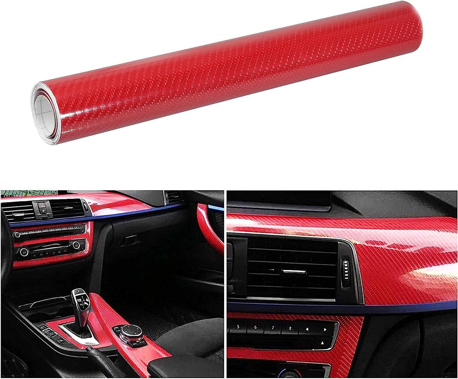7D Premium Super Gloss Carbon Fiber Vinyl Film Wrap Bubble Free Air ...