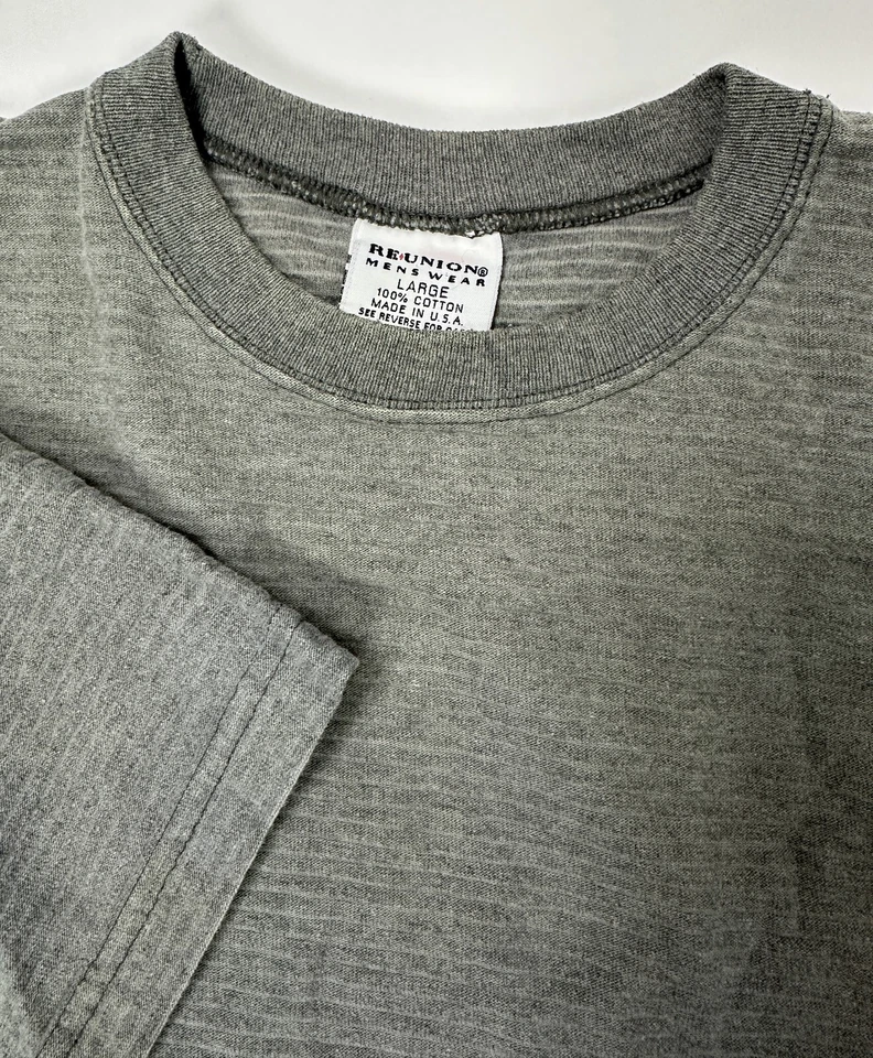Camiseta Acanalada Reunión Años 90 De Colección Hombres XL Gris Mínimo Grunge Manga Corta EE. UU. Foto 2 de 4