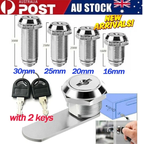 16/20/25/30mm Cam Lock Door Barrel Drawer Cabinet Mail Box Cupboard Locker AU