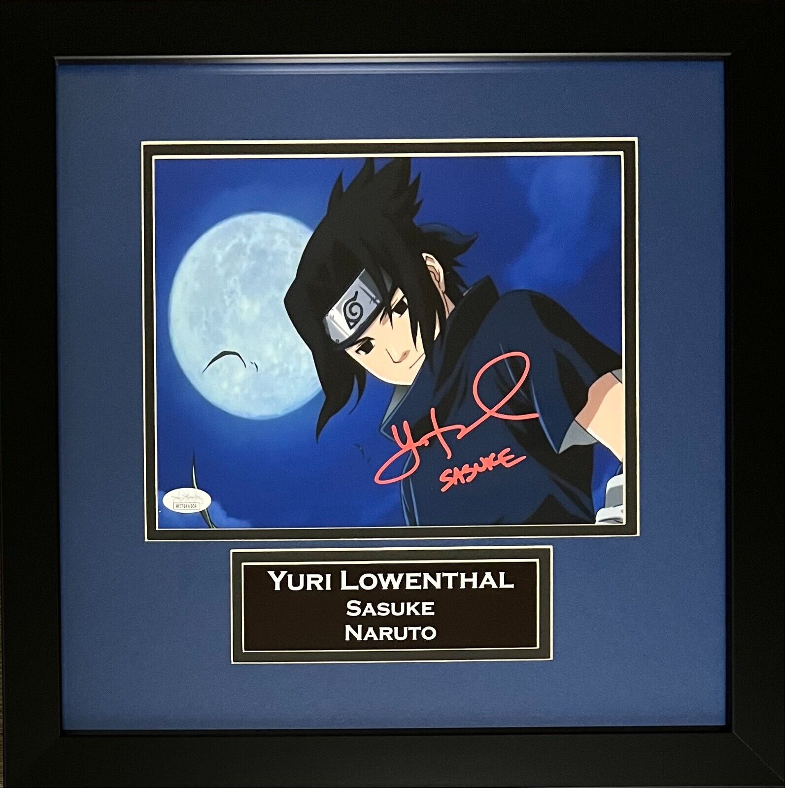 Yuri Lowenthal signed inscribed framed 8x10 photo Sasuke Uchiha JSA COA  Naruto