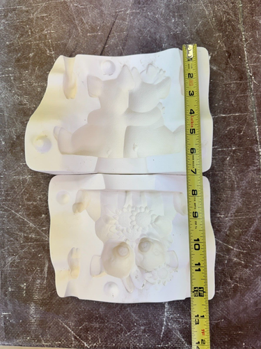 VINTAGE CLAY MAGIC CERAMIC MOLD #J-1382 CUDDLE PIGS W/SUNFLOWERS - Picture 11 of 11