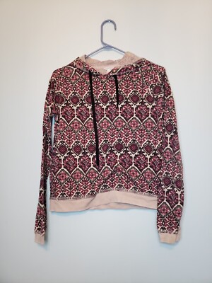 Aeropostale Womens Sz S Hoodie Long Sleeve Multicolor Boho Pullover  Drawstring
