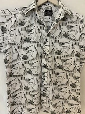 Vintage Hawaiian Shirts Andy Mohan Small Ukulele Design Cotton great value