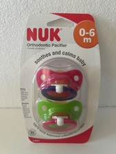 2 Pack Nuk Orthodontic Pacifiers Pink & Green...