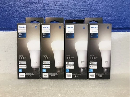Philips Hue 100W A21 / E26 Smart LED Light Bulb White 1600 Lumens Lot Of 4 New
