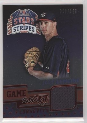 2015 Panini Stars and Stripes Game Gear Longevity Ruby /299 Jake Lemoine #44 a2v