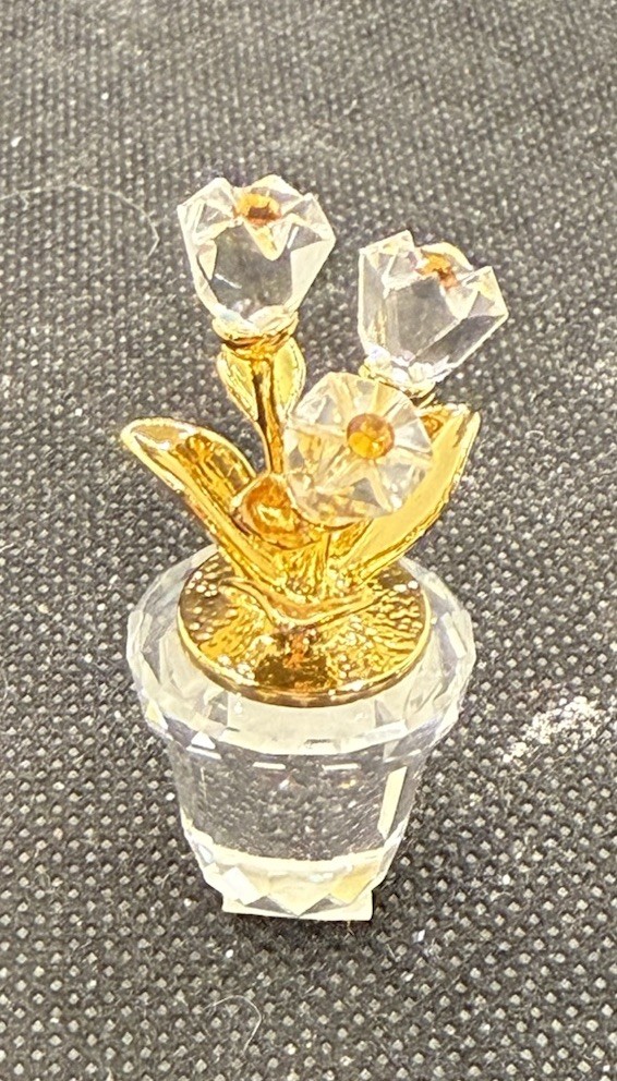 Swarovski Crystal Memories Figurine (208885) Classic Gold Tulip