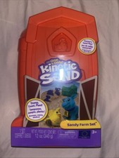 Kinetic Sand, Sandy Farm Set with 12oz Play Sand, 6 Tools  Molds, Reusable B...