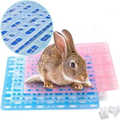 Rabbit Feet Pad Hole Leak Water Design for Plastic Bunny Cage Mat Foot Restin...