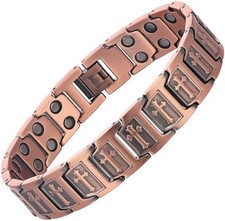 Copper Bracelet for Men, Cross Copper Magnetic Bracelet with Ultra Strength Magn