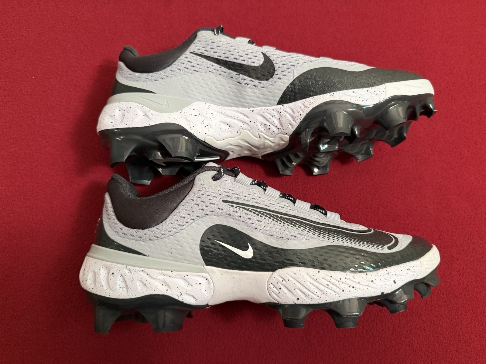 Nike Alpha Huarache Elite 4 MCS Low Baseball Cleats Grey FD6221-002 Size 10.5 thumbnail 5