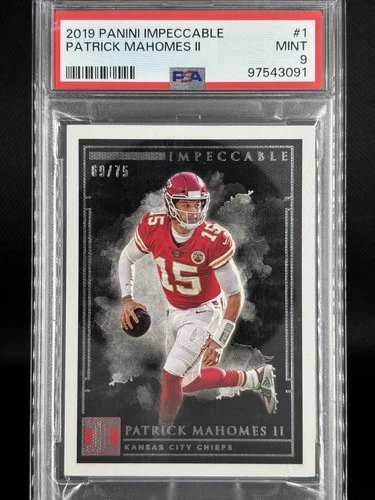 2019 Panini Impeccable Patrick Mahomes II #1 Serial Numbered /75 PSA 9 Chiefs