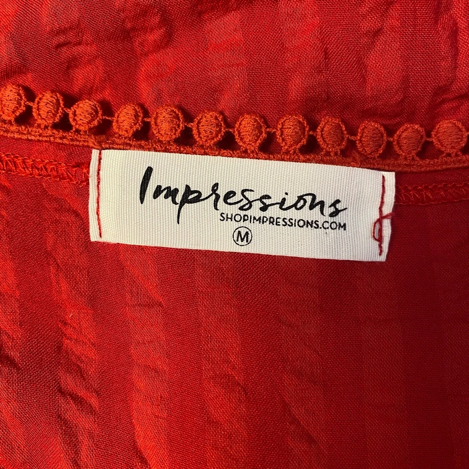 Top Impressions Tiki Hut con volantes para mujer talla M rojo boho Foto 2 de 4