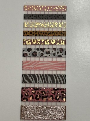 Animal Print 2  & 1 Washi Tape Samples Leopard Zebra Cheetah Jaguar Gold Glitter