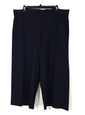 Eileen Fisher Wide Leg Cropped Pants Navy Blue Minamilist Comfort Women's XL NWT