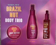  NEW Trader Joes Brazil Nut Body Trio Set Body Butter/Body Mist/Body Oil   