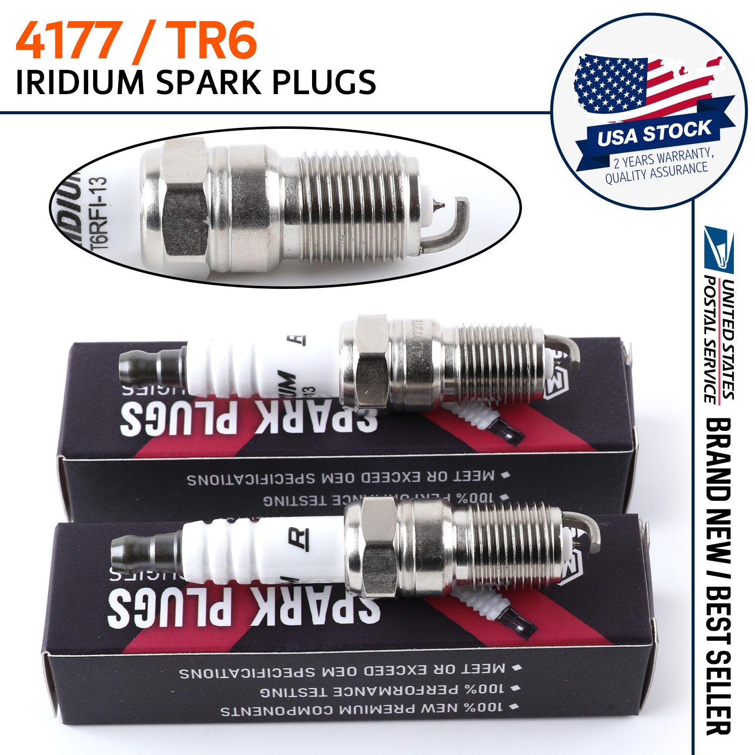 For NGK TR6 # 4177 Spark Plugs - Set of 4 for LS Engines LS1 LS3 OEM Quality NEW