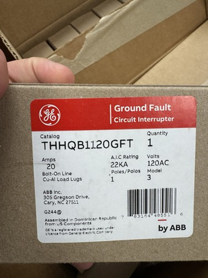 #ad GE THHQB1120GFT GFCI Bolt On $185.00