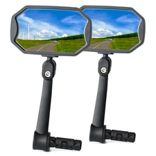 Bar End Bike Mirrors, High–Definition Convex Glass Lens for E-Bike Handleb