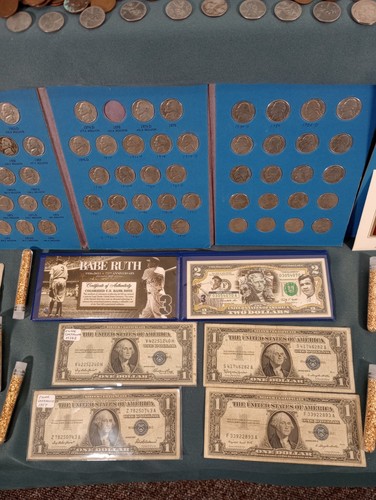 Huge Coin & Currency Lot .Gold, Silver,Barber, Errors,Wheat,OBW Rolls, Franklin - Picture 4 of 24