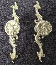 Vintage Amerock French Provincial Drawer Pulls w/ Backplates – Rosette Handles