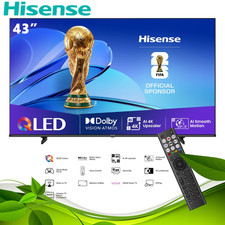 Hisense 43 Zoll QLED Smart TV 4K Ultra HD HDR10+ Dolby Atmos AI 4K Upscaler 