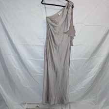 Anthropologie BHLDN Montague Satin Floor Length One Shoulder Gown .- New Size 14