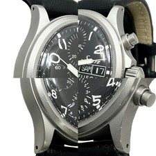 Sinn 356 Flieger Chronograph Auto Day Date Black Dial 38mm Round Watch Men's 8