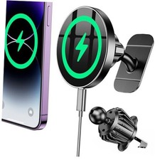 for Magsafe Car Mount Charger  100 Stable  15W Magsafe Car Charger Black