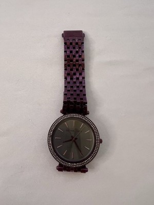 Michael Kors Darci Watch Purple Crystal Bezel Stainless 