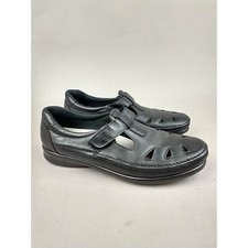 SAS Roamer Black Leather T-Strap Comfort Loafers Womens 10 S Narrow 2631014 9