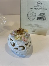 LENOX HEART PIERCED COVERED BOX  