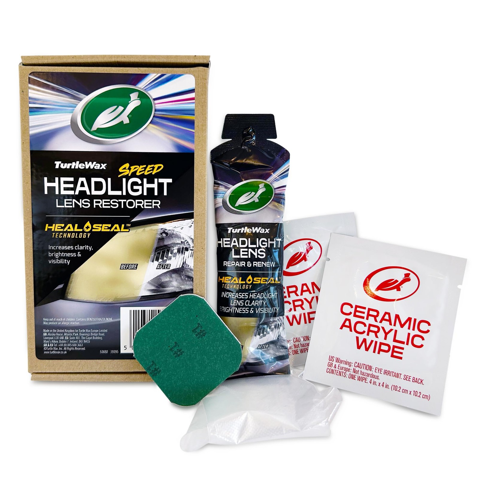 Turtle Wax Car Headlight Restoration Kit, Removes Oxidation and Kit