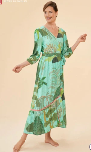 UNDERCOVER Abito avvolgente Powder Secret Paradise Aqua Medium Tropical Paradise Cruise $154