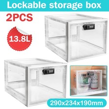 1/2x Lockable Box, Medicine Lock Box for Safe Medication, Lockable Storage Box