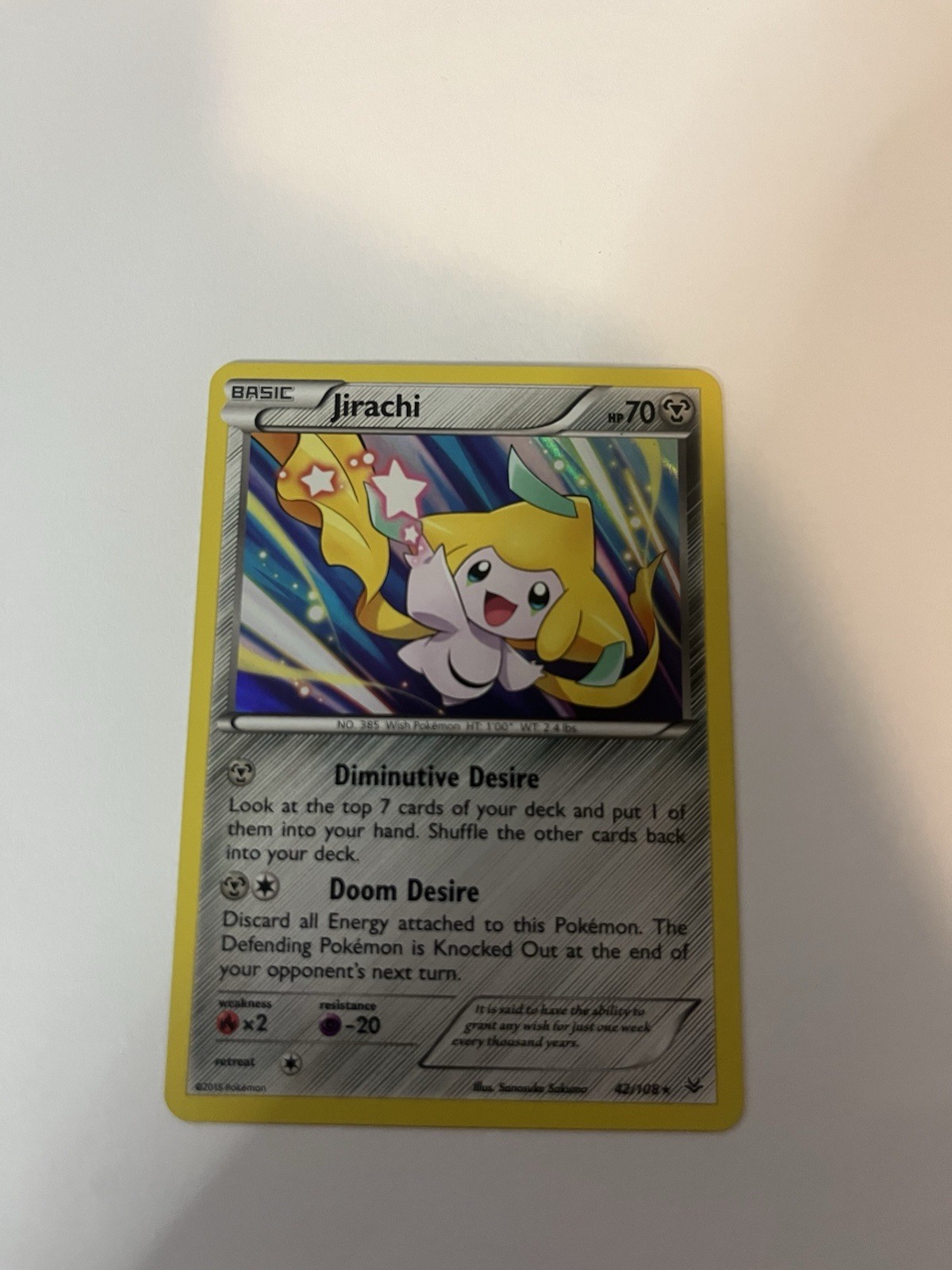 Pokémon Jirachi 42/108 XY Roaring Skies HoloFoil Card