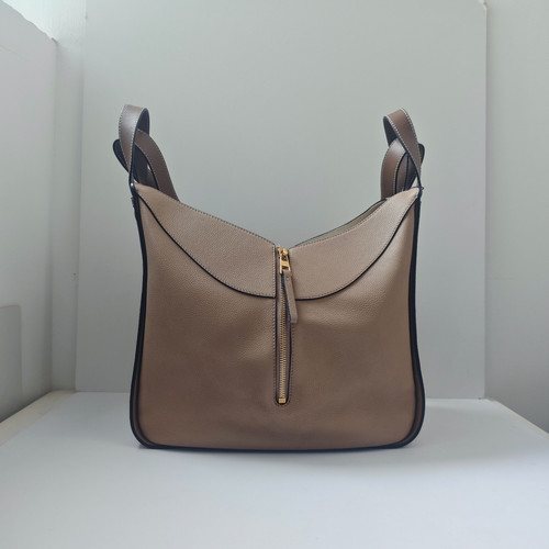 Loewe Elephant Grey Pebbled Calfskin Hammock Shoulder Bag