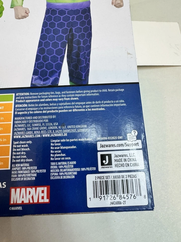 Disfraz de Halloween Disney Junior Spidey y sus increíbles amigos Hulk niño 2T Foto 3 de 4