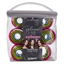 3 Pack Conair Self Grip Voluminous Curls Self-Grip Hair Rollers, Assorted Siz...