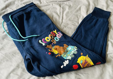 Scooby Doo Sweatpants Jogger Athletic Pants Blue Graphic Women XXL Ex Con