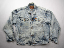 Vtg 80  s EDWIN Made In Japan Big Acid Stone Wash Denim Trucker Jacket M Oversize