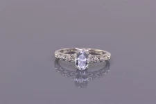 STS Sterling Silver 8mm Oval Cubic Zirconia Swirl Openwork Band Ring 925 Sz: 10