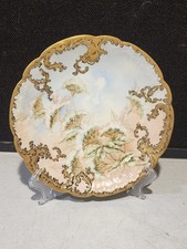 Antique CA Limoges France Cabinet Plate 9? Hand Painted Flowers Gold