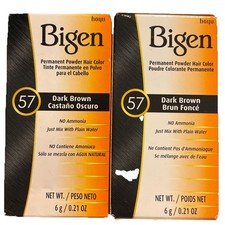 BIGEN 57 Dark Brown Permanent Powder Hair Color Set of 2 Boxes