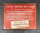 Vintage Framed Trommer's Beer Advertising Point of Sale Display Sign