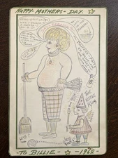 Joseph Dunninger 1962 Mothers Day Painting Art Magician Mentalist Outsider Art