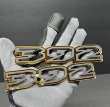 392 Car Emblems 2x Matte Black/Gold 392 Side Car Fender 3D Badges for 392
