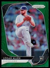 2020 Panini Prizm Logan Allen 70 Green Prizm RC Cleveland Indians