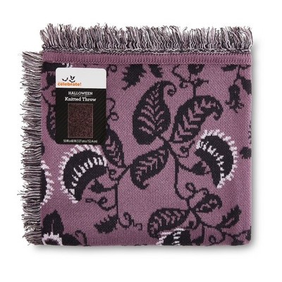 Halloween Soft Touch Multicolor Venus Flytrap Jacquard Knitted Tapestry Blanket
